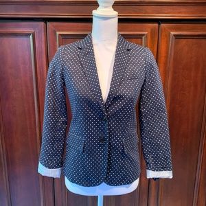 J Crew Blue and White Polkadot Blazer Size 00